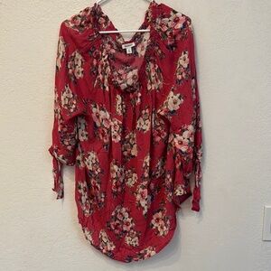 Westport Magenta Ruffled 3/4 Sleeve Blouse